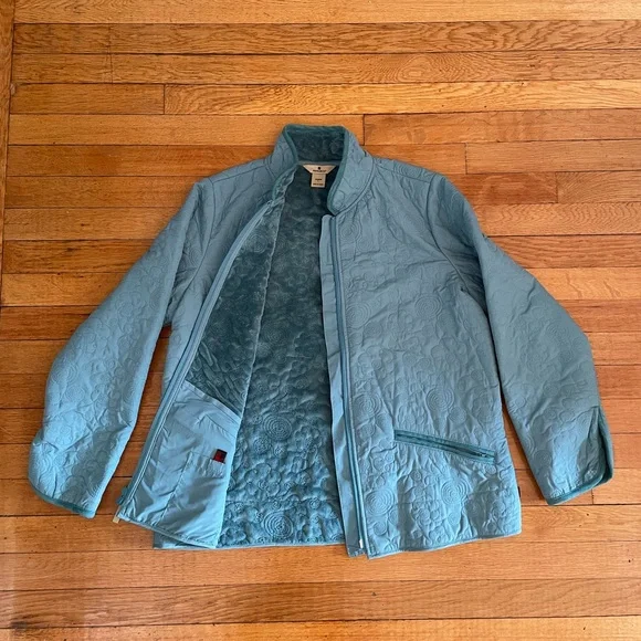 Woolrich Womens Large Wool Lined Nylon Barn Shacket Chore Rain Jacket Teal - Picture 1 of 5